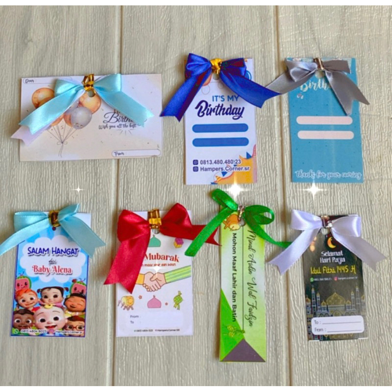 

(Pita/Taq/Label/Souvenir Ultah/Pernikahan (Pita+Kartu) isi 53pcs/pack
