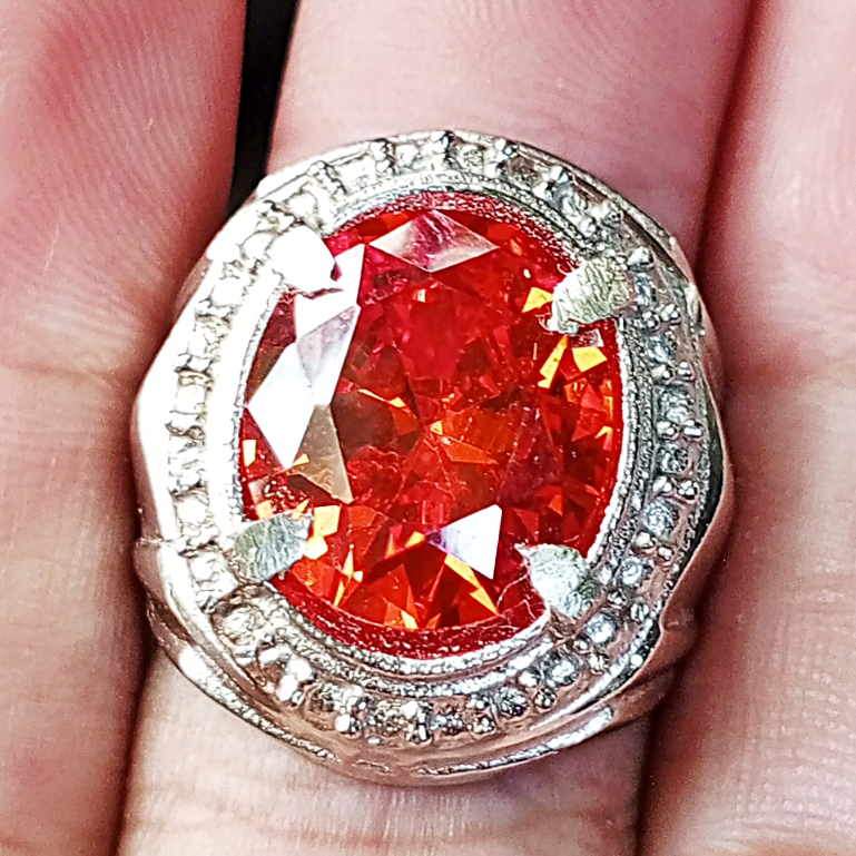 Cincin Batu Diamond Paparacha Merah