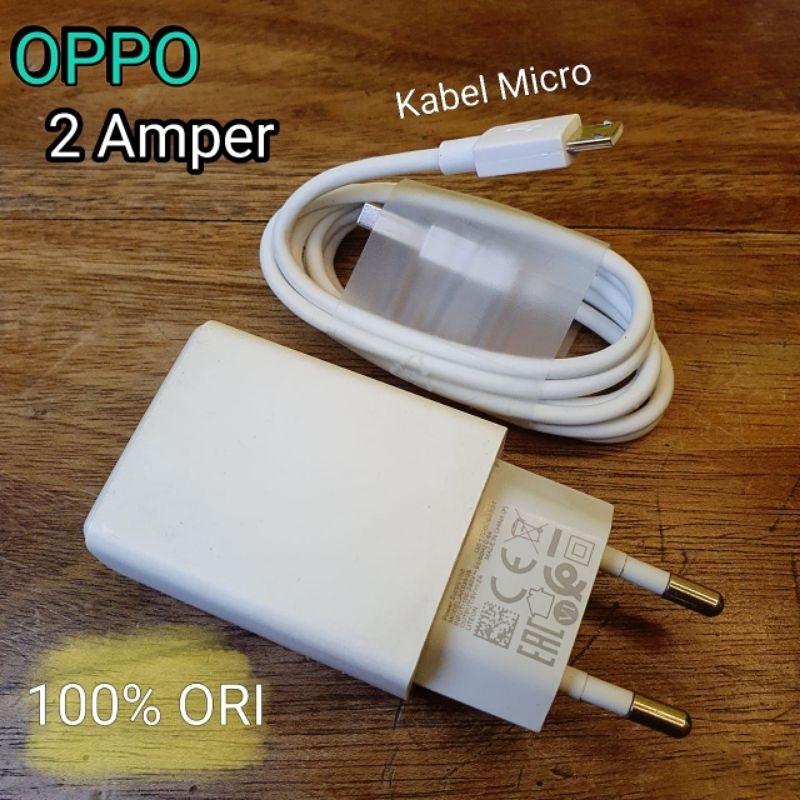 Charger Oppo 2Amper F1 F1s F3 F5 F7 A7 Neo 5 Neo 7 A5s A83 Original ORI Bawaan (second) USB Micro