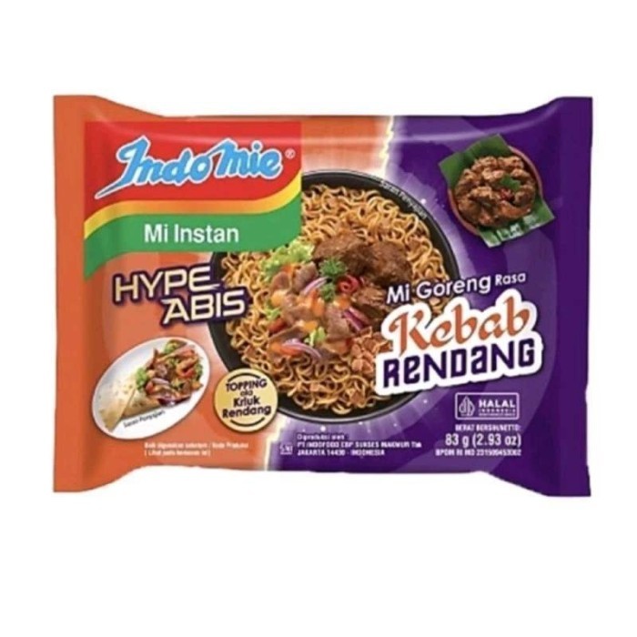 

MIE GORENG | INDOMIE HYPE ABIS MIE GORENG KEBAB RENDANG 83G | INDOMIE KEBAB RENDANG