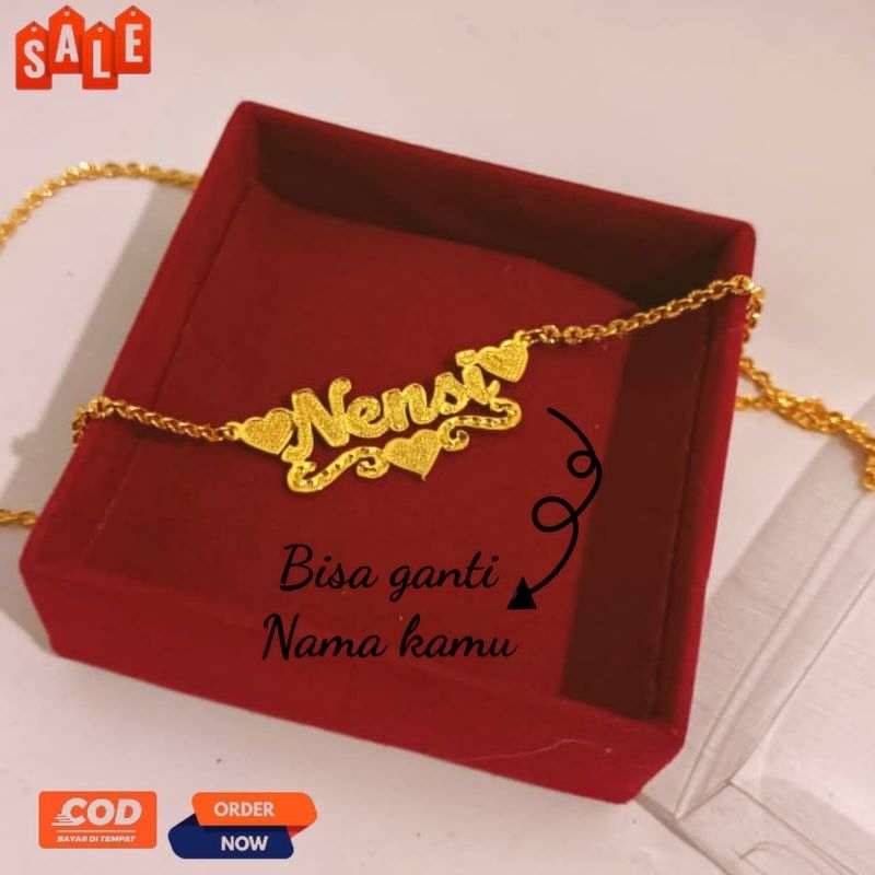 kalung titanium ukiran nama costum