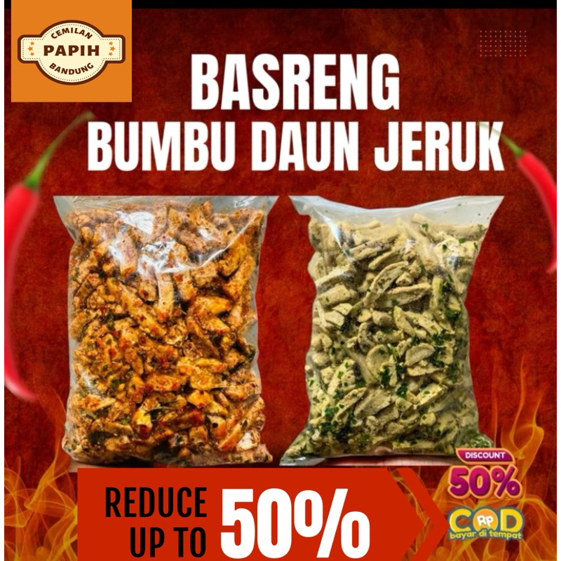 

1KG MIX BASRENG PEDAS DAUN JERUK 500gr ORIGINAL DAUN JERUK 500gr