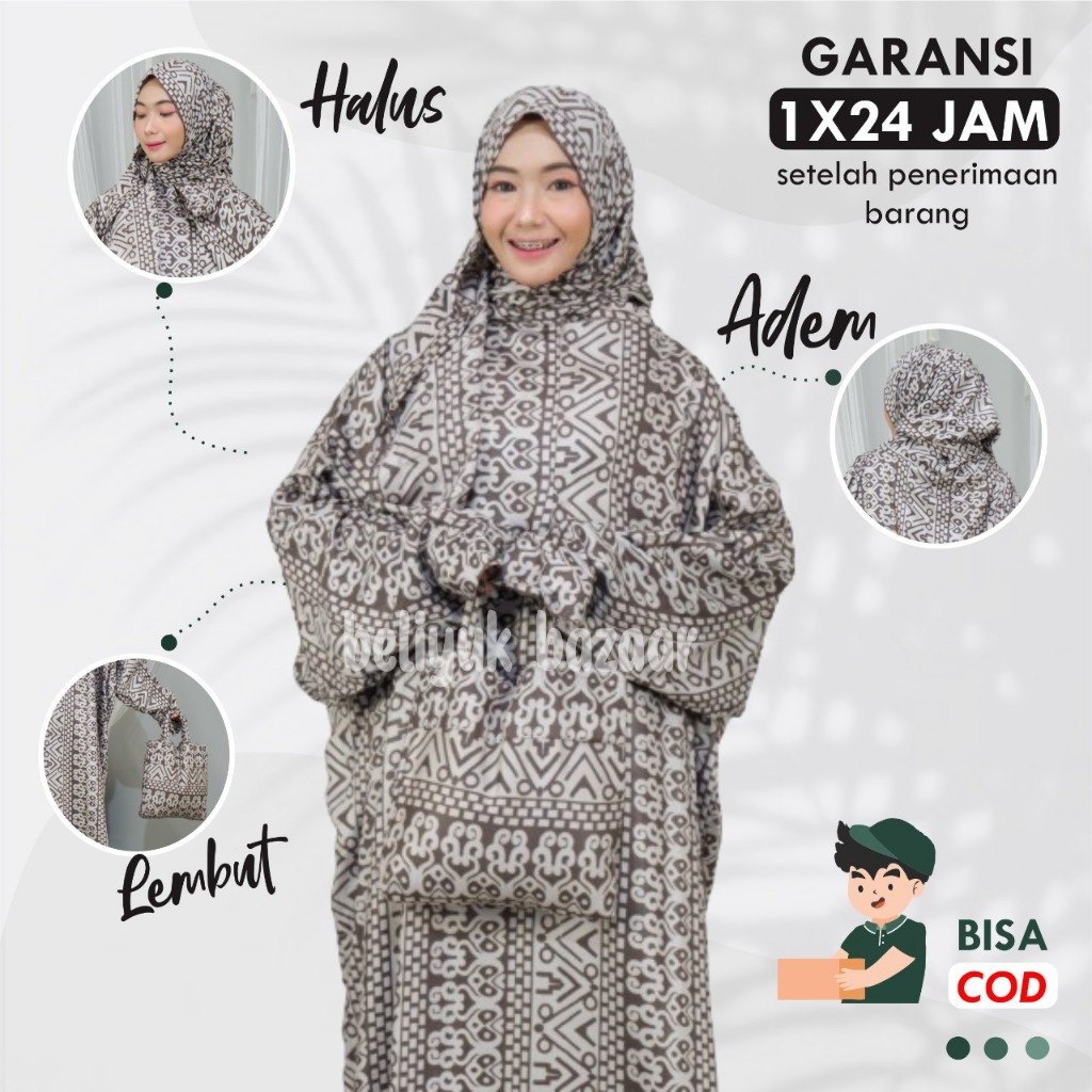 Mukena mukenah Hadramaut Terusan Lajuran Bali Motif  Dewasa Wanita Cantik Pasmina Pashmina Murah Pan