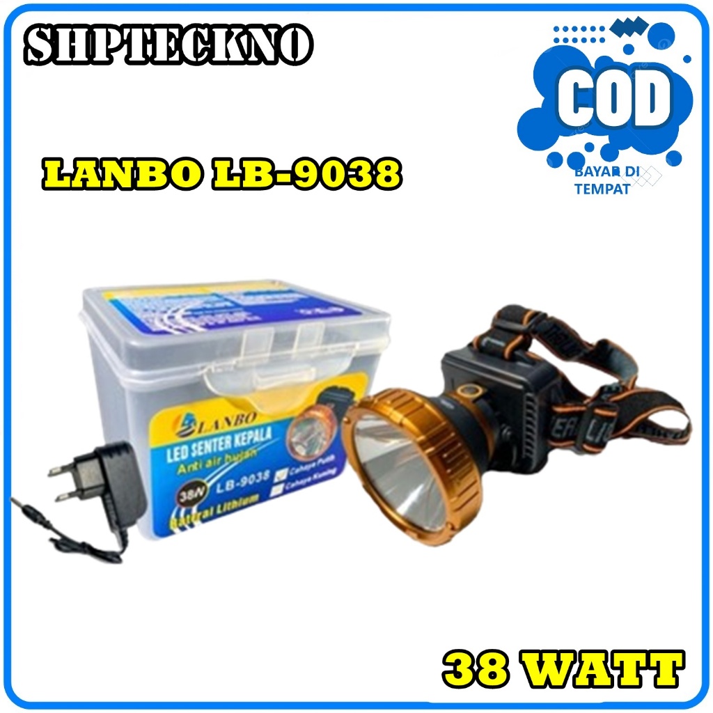 LANBO 38 Watt Senter Kepala Cahaya Kuning