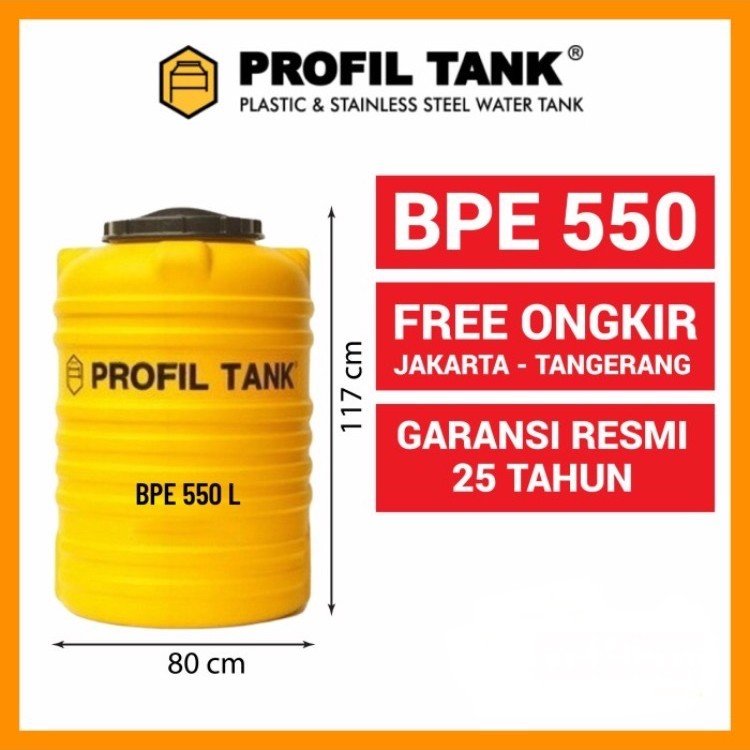 PROFIL TANK BPE 550 kapasitas 550 liter tangki air toren