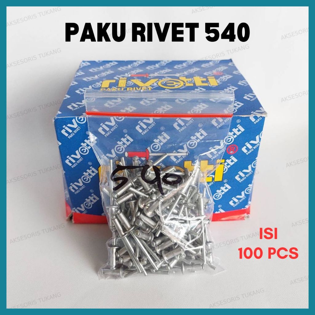 Paku Rivet 540 Isi 100 Pcs Ukuran 4mm x 11mm