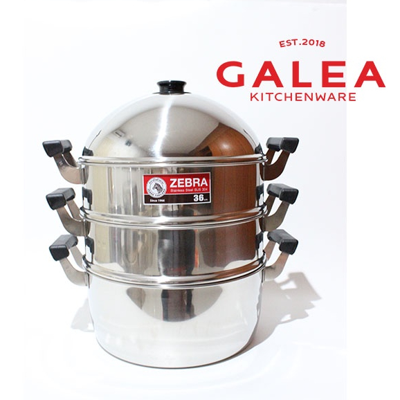 Panci Kukus 3 Susun Stainless / Dandang Kukus Stenlis / Steamer Zebra / Panci Kukus Tebal Stenles / 