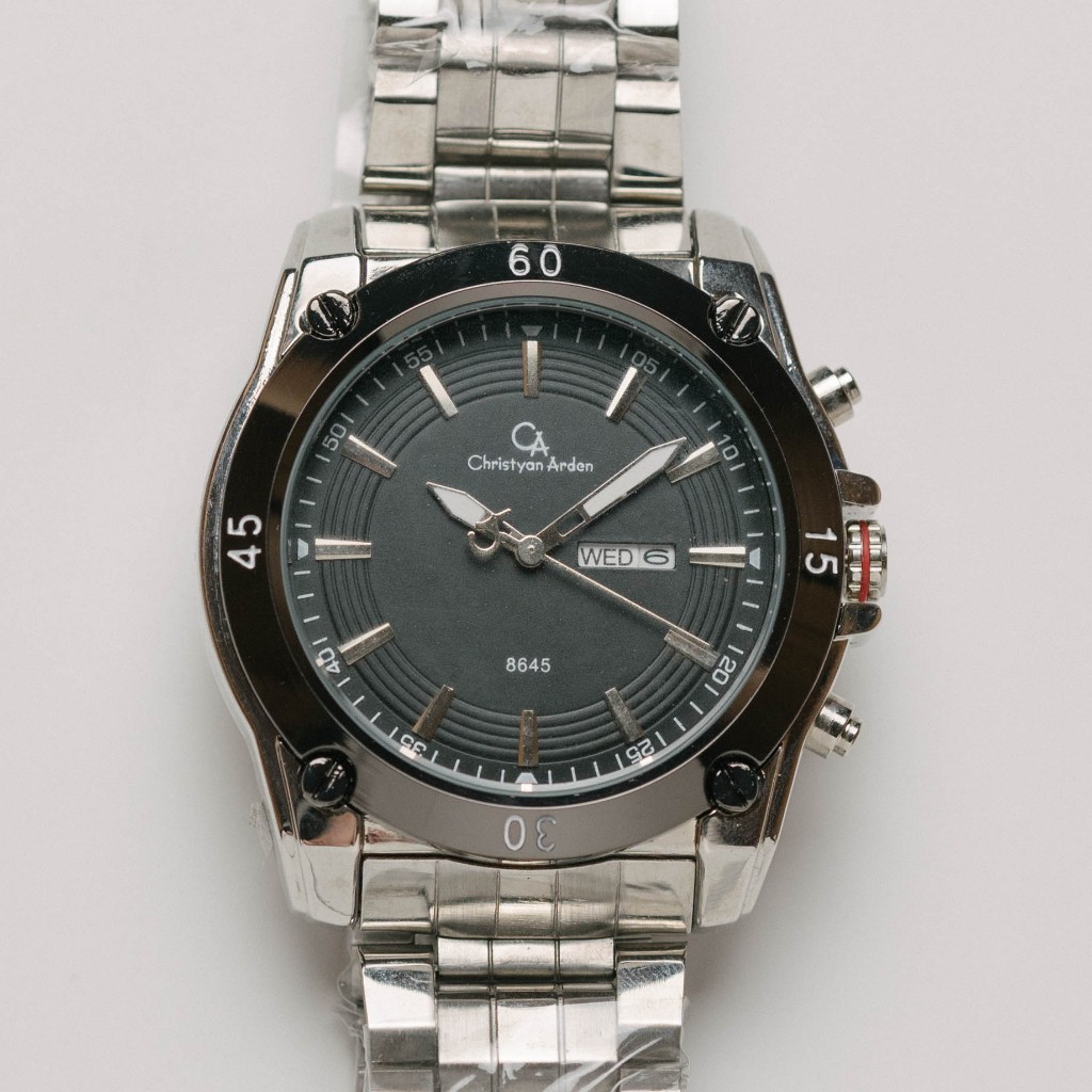 Jam Tangan Rantai Pria Christyan Arden DAY DATE EDITION CA8645 GTH - Black Dial (46mm) - Pesta Gajia