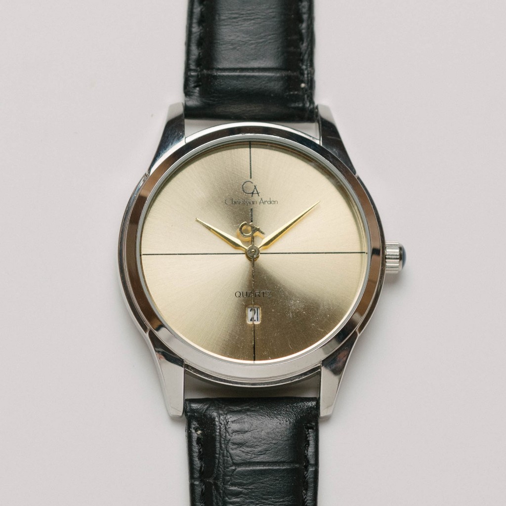 Jam Tangan Kulit Pria Christyan Arden Ares CA3110 ATW Edition - Gold Dial Black Strap - Pesta gajian