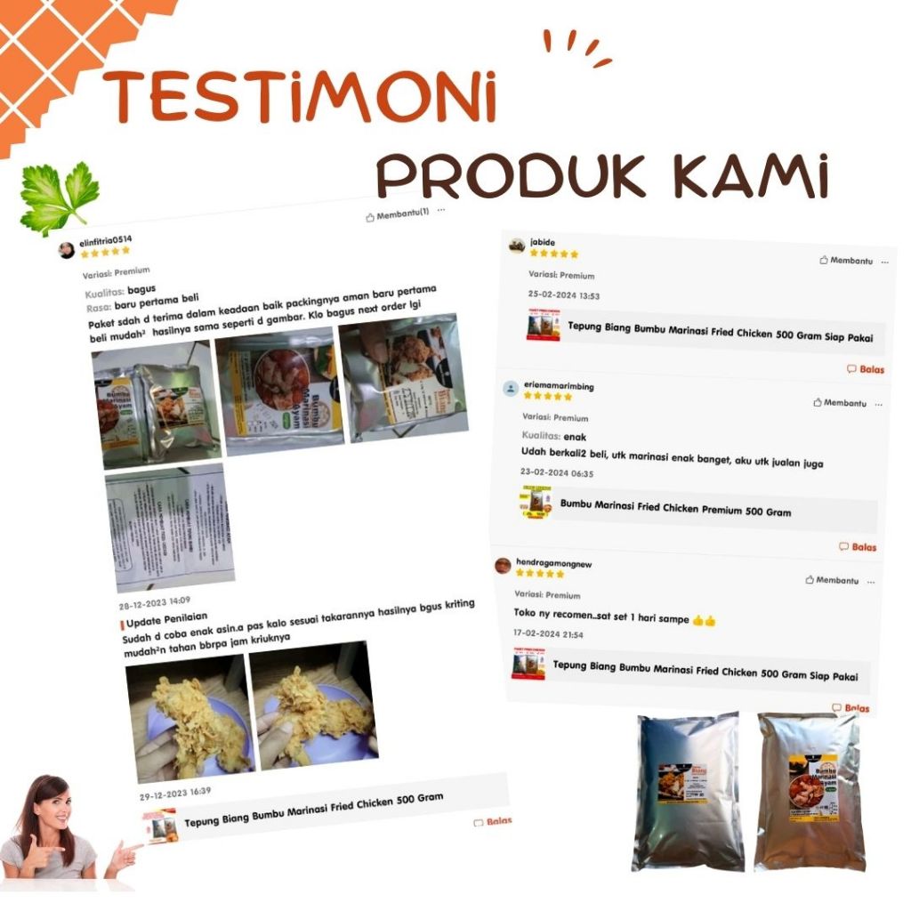 

Bumbu Marinasi Fried Chicken Premium Marinasi Ayam Geprek Krispi 1 Kg