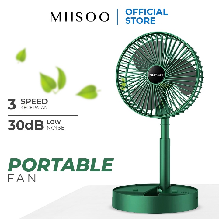 PROMO  MIISOO Kipas Angin Lipat Portable Kipas Meja Kipas Mini Portable Folding Fan Stand USB Charge