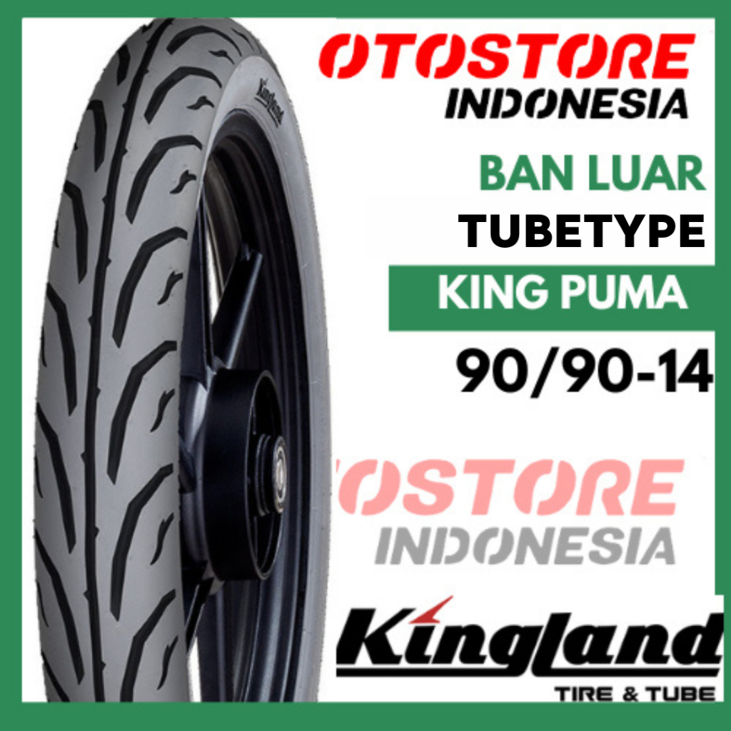 Ban Luar Motor Depan Belakang Kingland King Puma 90/90-14 Ring 14 TubeTYPE ban Motor  Bebek Beat Var