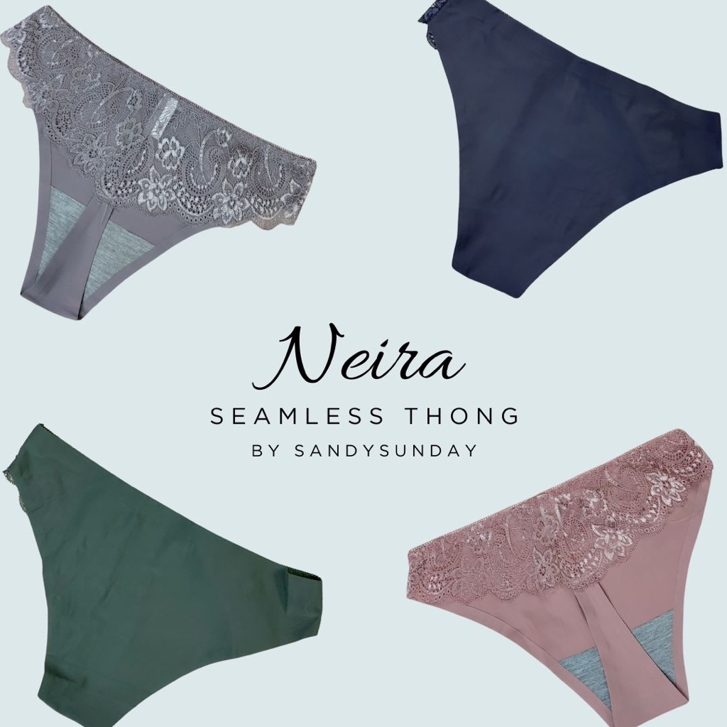 SEAMLESS GSTRING + BROKAT LACE SPANDEX LYCRA | Gstring wanita | Thong Wanita Renda Brukat | Jistring