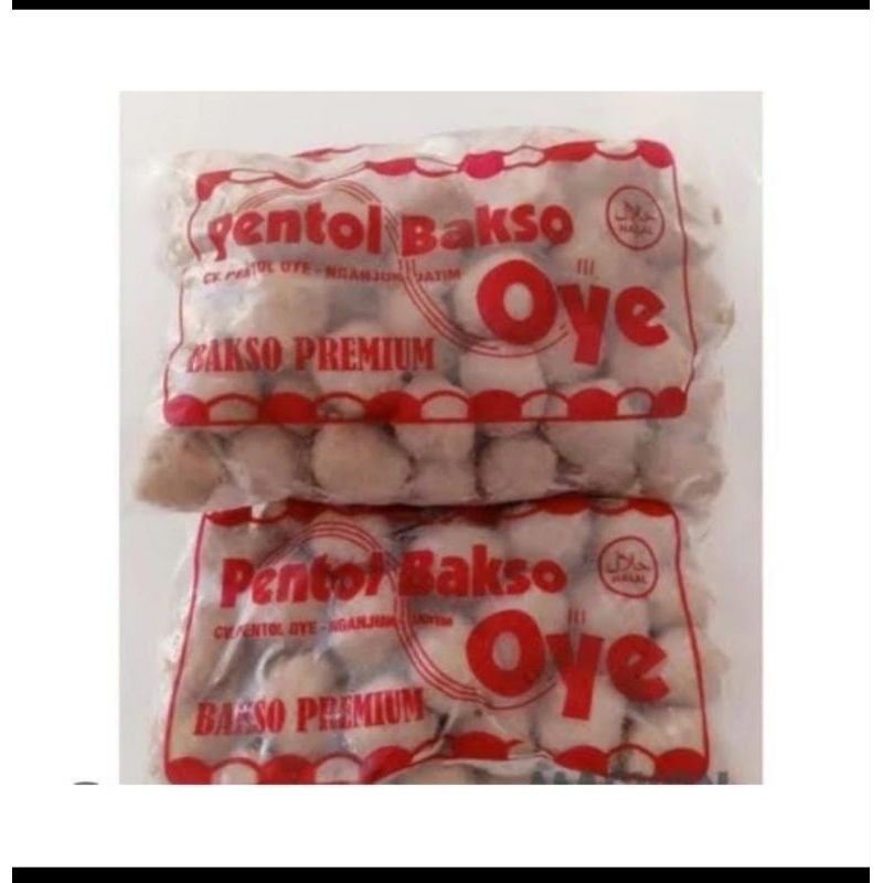 

original oye production Pentol bakso frozen merk uye khas nganjuk isi 50 dijual original Pentol Bakso daging sapi mix 1/2 KG Oye Original Kress