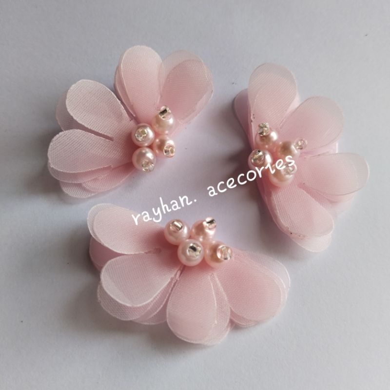 aplikasi bunga organza/ bunga organza 3 d