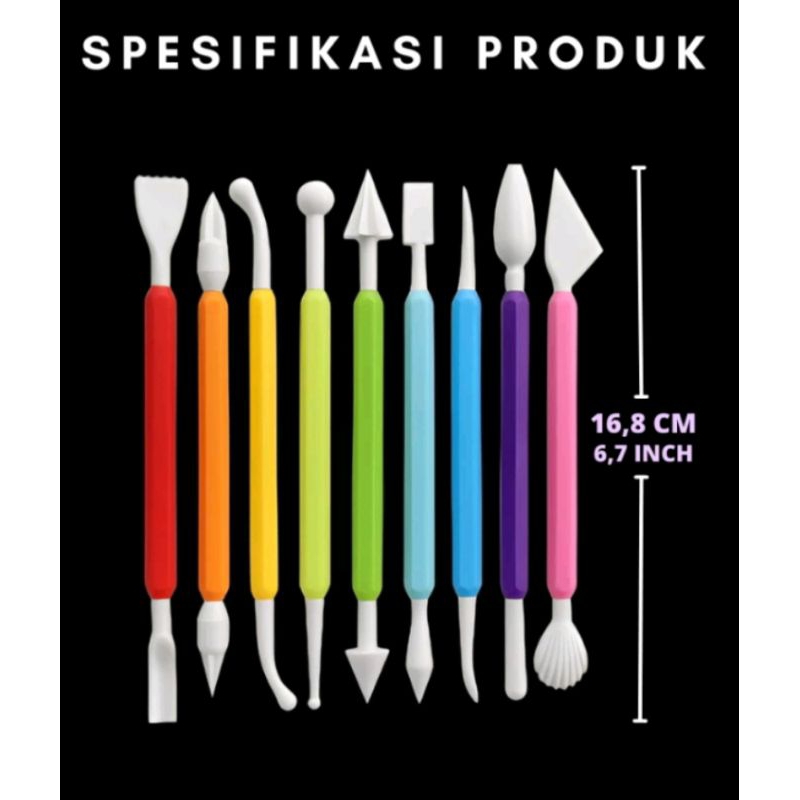 

Pisau clay, pisau pembentuk clay, alat pemotong clay, alat pemotong clay kue maupun clay kerajinan tangan. Harga 1 set terdiri dari 8 batang.