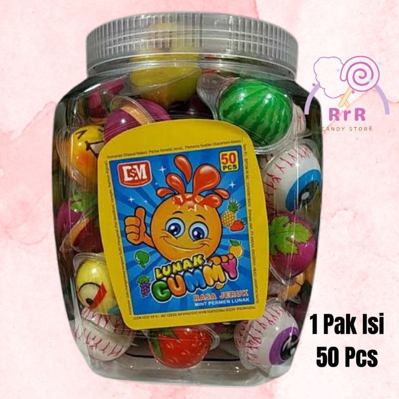DSM Permen Lunak Gummy Bola Mata 1 Pak Isi 50 Pcs