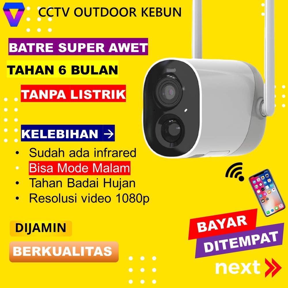 CCTV OUTDOOR TANPA KABEL JARAK JAUH PANTAU HP KEBUN SAWIT KAMERA PENGINTAI MINI KECIL TERSEMBUNYI IP