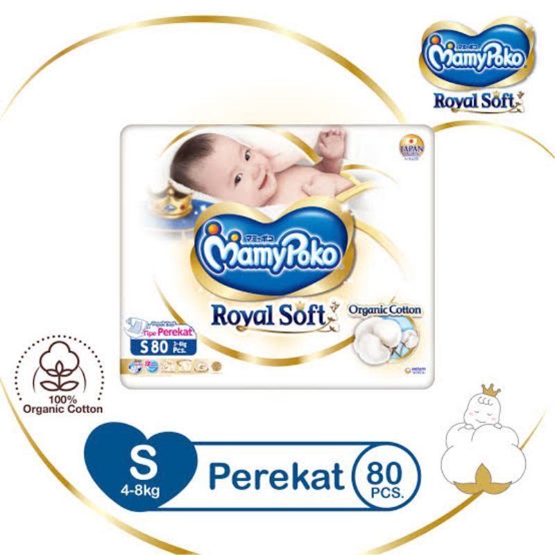Mamy Poko Baby Pampers Royal Soft Tipe Perekat S.80 Jumbo