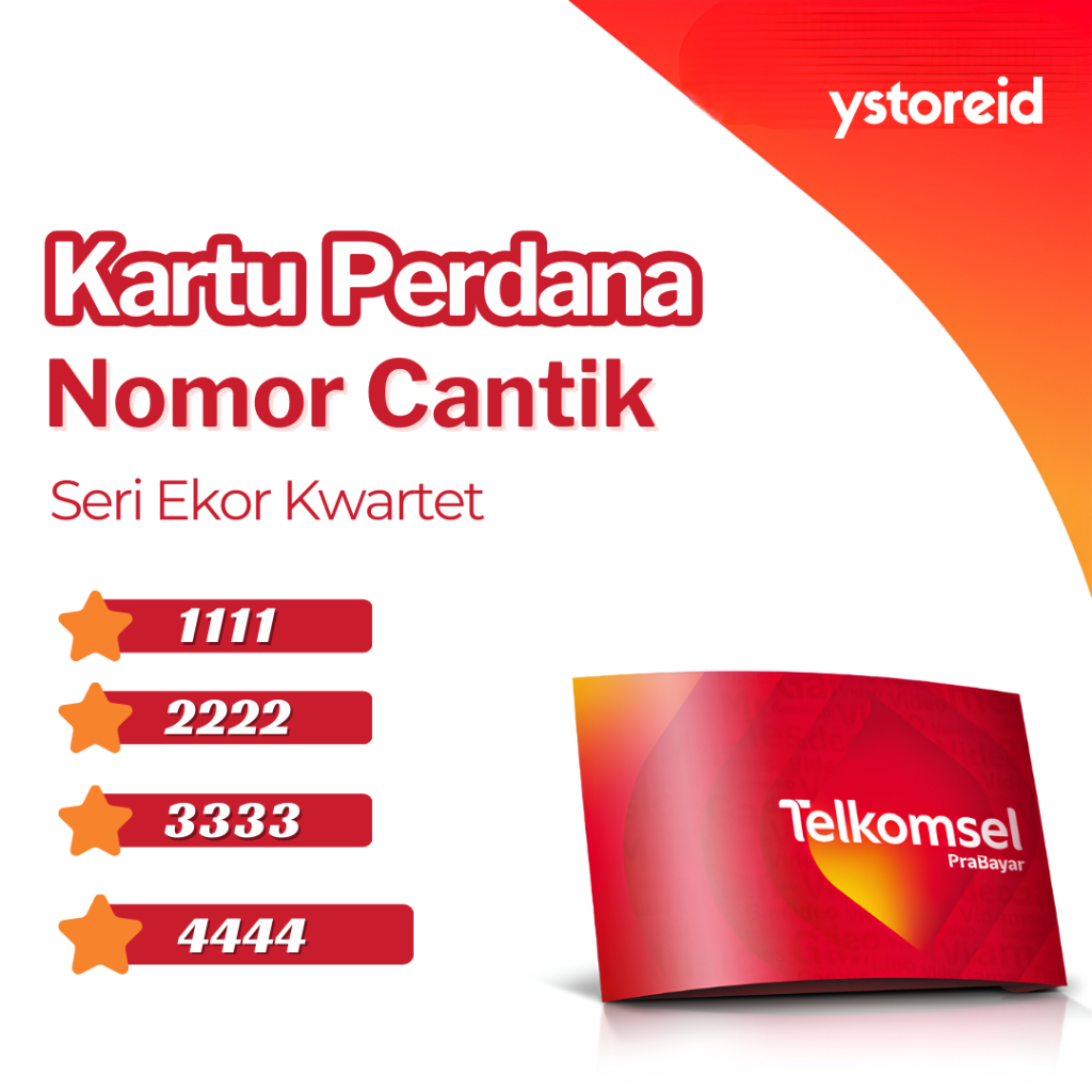 NOMOR CANTIK TELKOMSEL 4G NOMER BELAKANG UJUNG EKOR 1111 2222 3333 4444