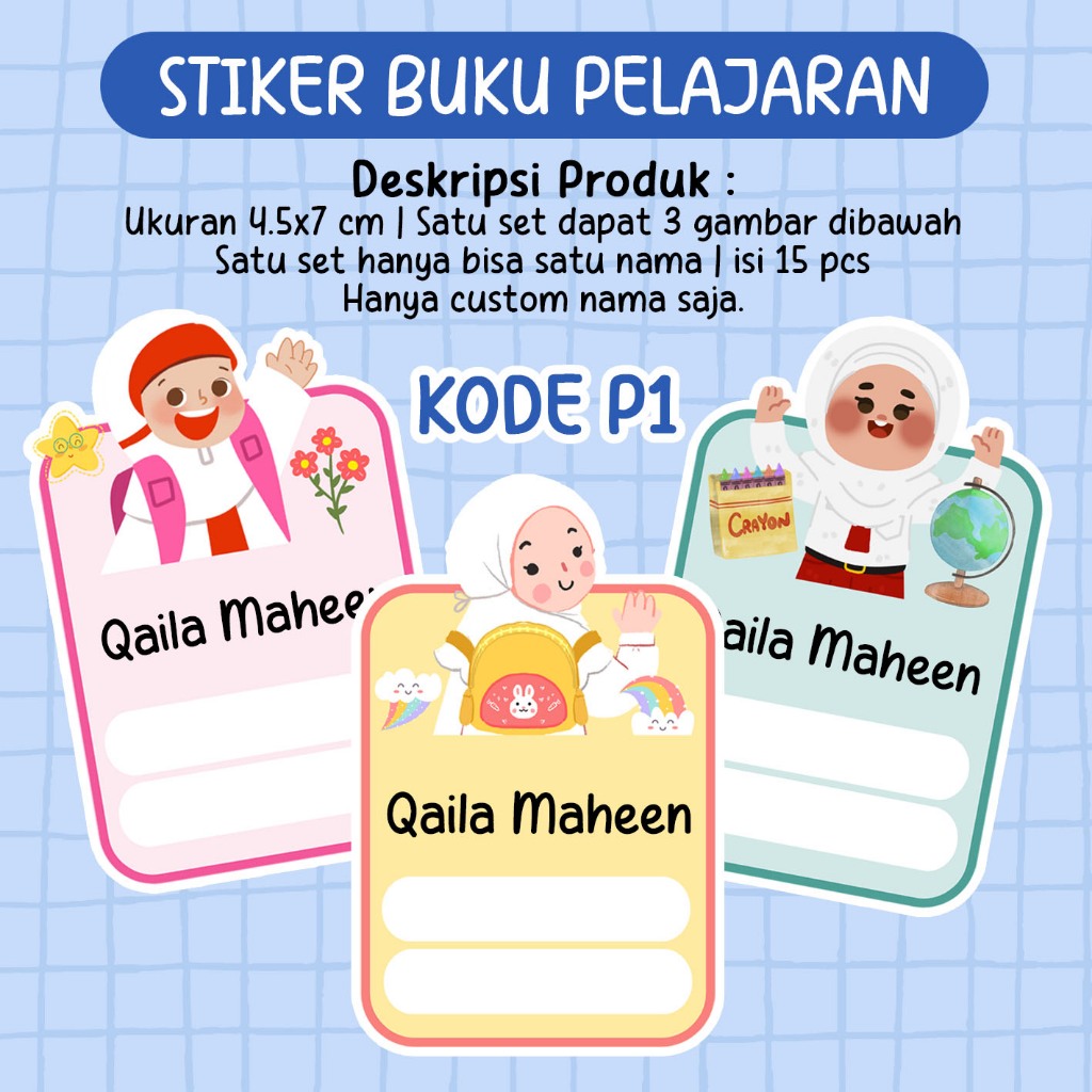 

STIKER STICKER LABEL BUKU PELAJARAN CUSTOM NAMA ANAK