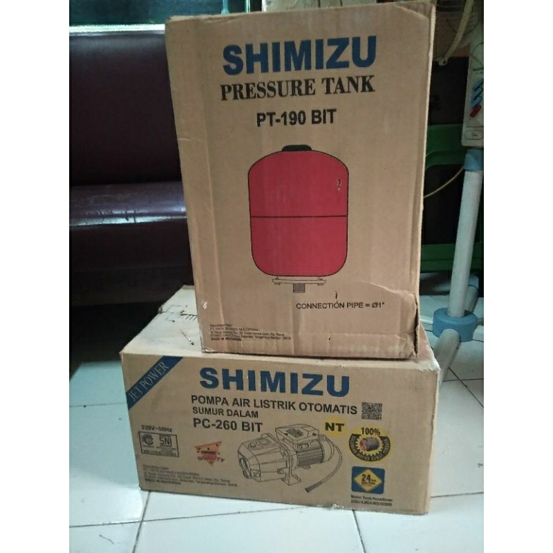 Pompa air otomatis Shimizu PC-260 BIT + Shimizu Pressure Tank PT-190 BIT
