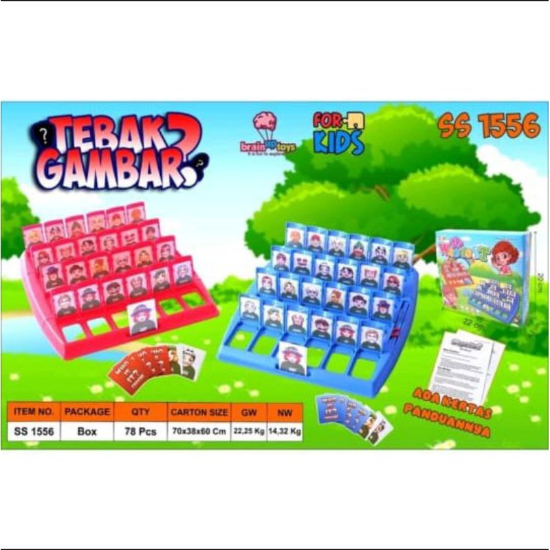 MAINAN ANAK TEBAK GAMBAR BROAD GAME WHO IS IT/TEBAK TEBAKAN ORANG/BOARD GAME