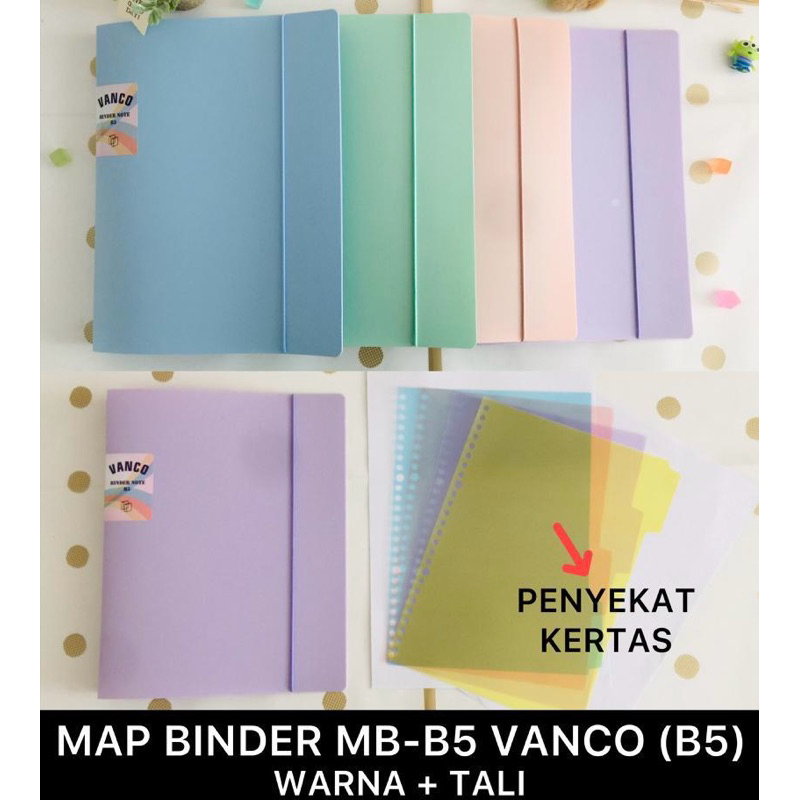 

BINDER NOTE B5 Map Binder Mb-B5 Vanco Warna+Tali