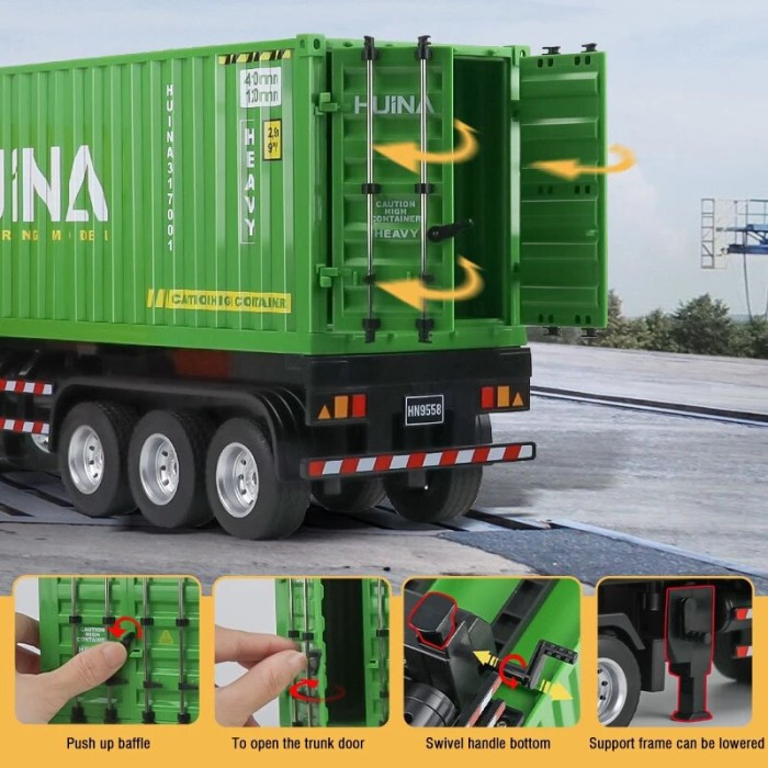 Huina 1317 1/18 RC Truck Container 9CH Alloy Remote Control Container Truck - Huina 1317