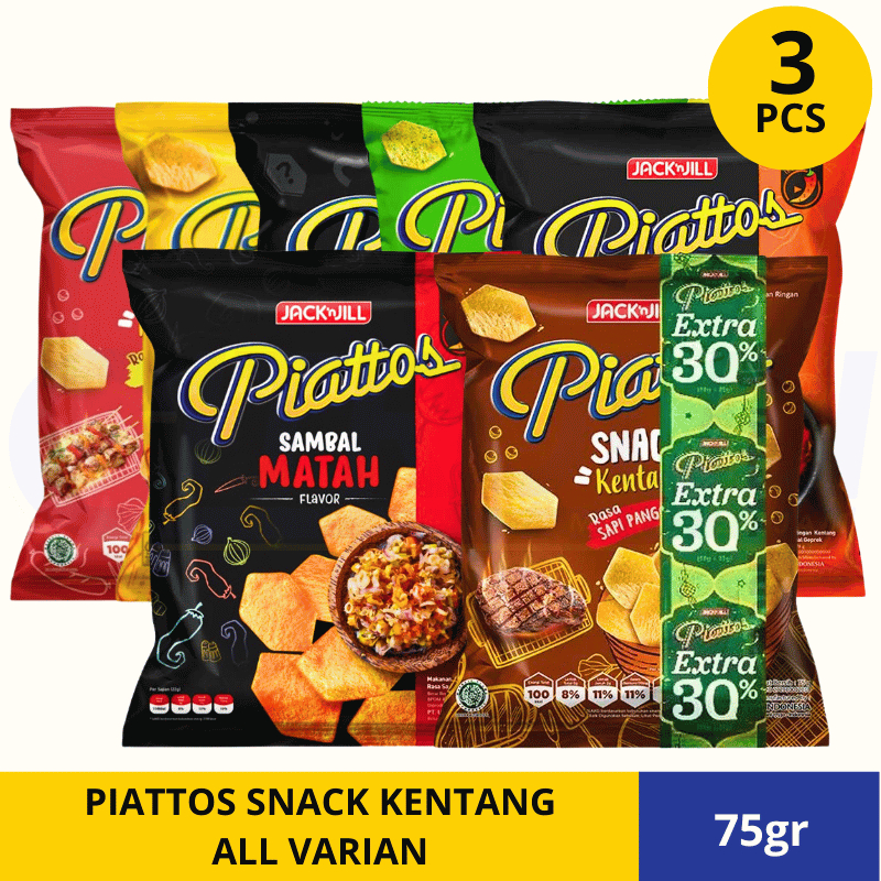 

ISI 3pc PIATTOS SNACK KENTANG 75gr (ALL VARIAN)