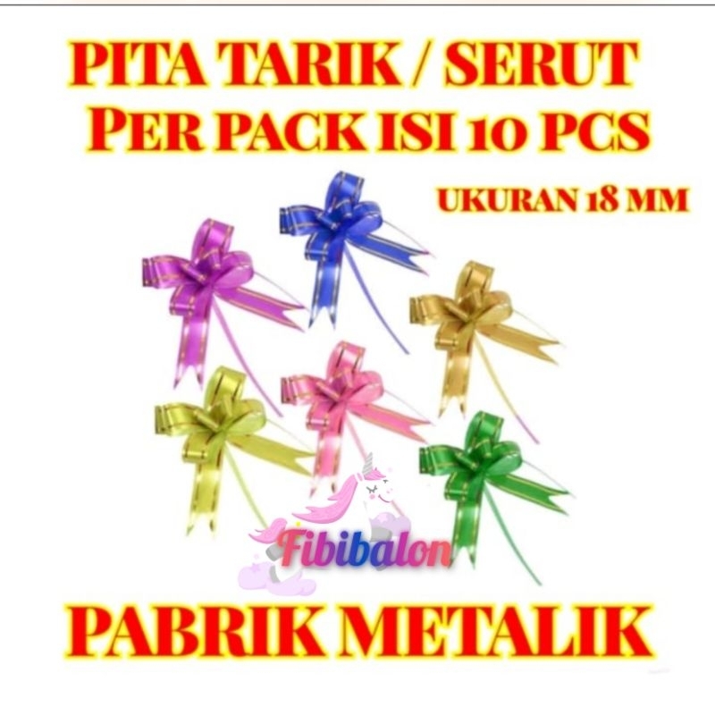 

Pita tarik list mas 18mm (1,8cm) 1pack isi 10pc / pita serut / pita tarik polos