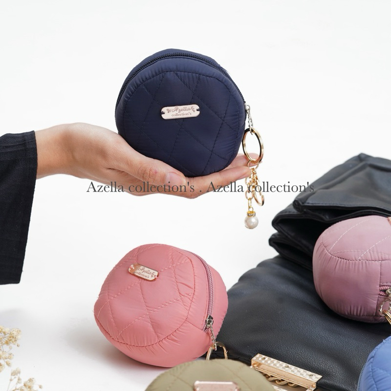 Mukena Travel Mini Pouch Bulat Adem Ringan 2in1 Parasut Korea Tanpa Lasercut