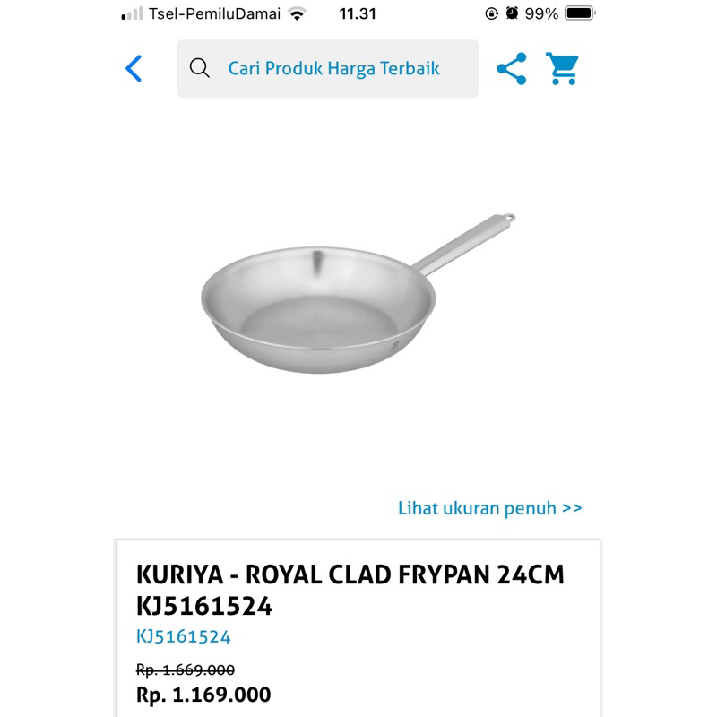kuriya stainless pan