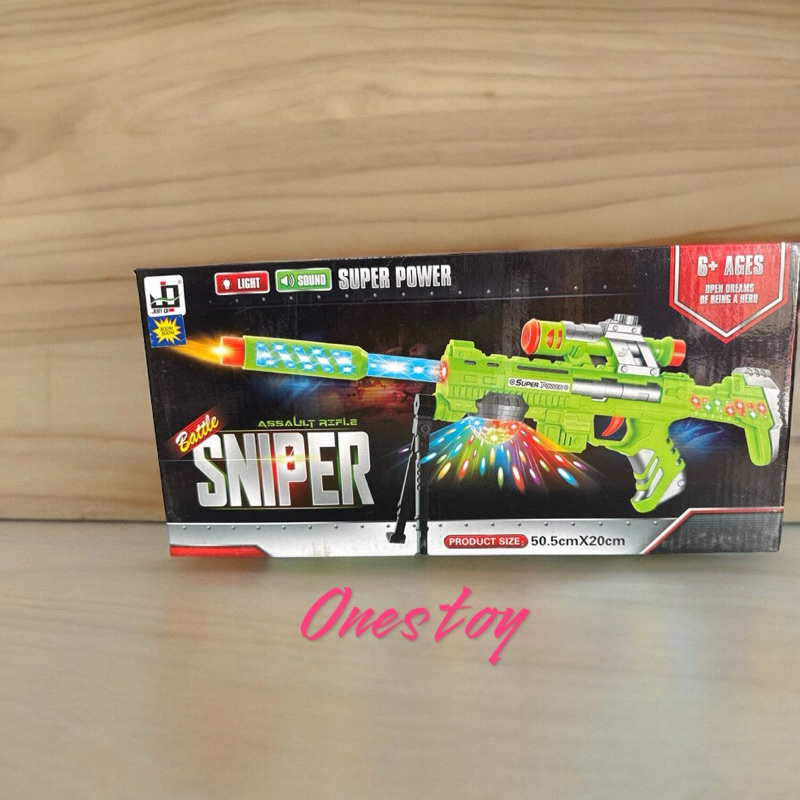 Mainan senapan tembakan suara nyala warior / tembakan nyala Sniper panjang
