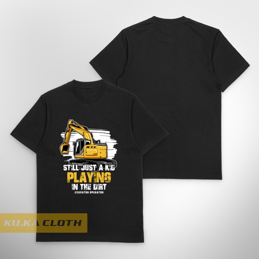 Baju Kaos Distro Pria Playing Excavator Construction