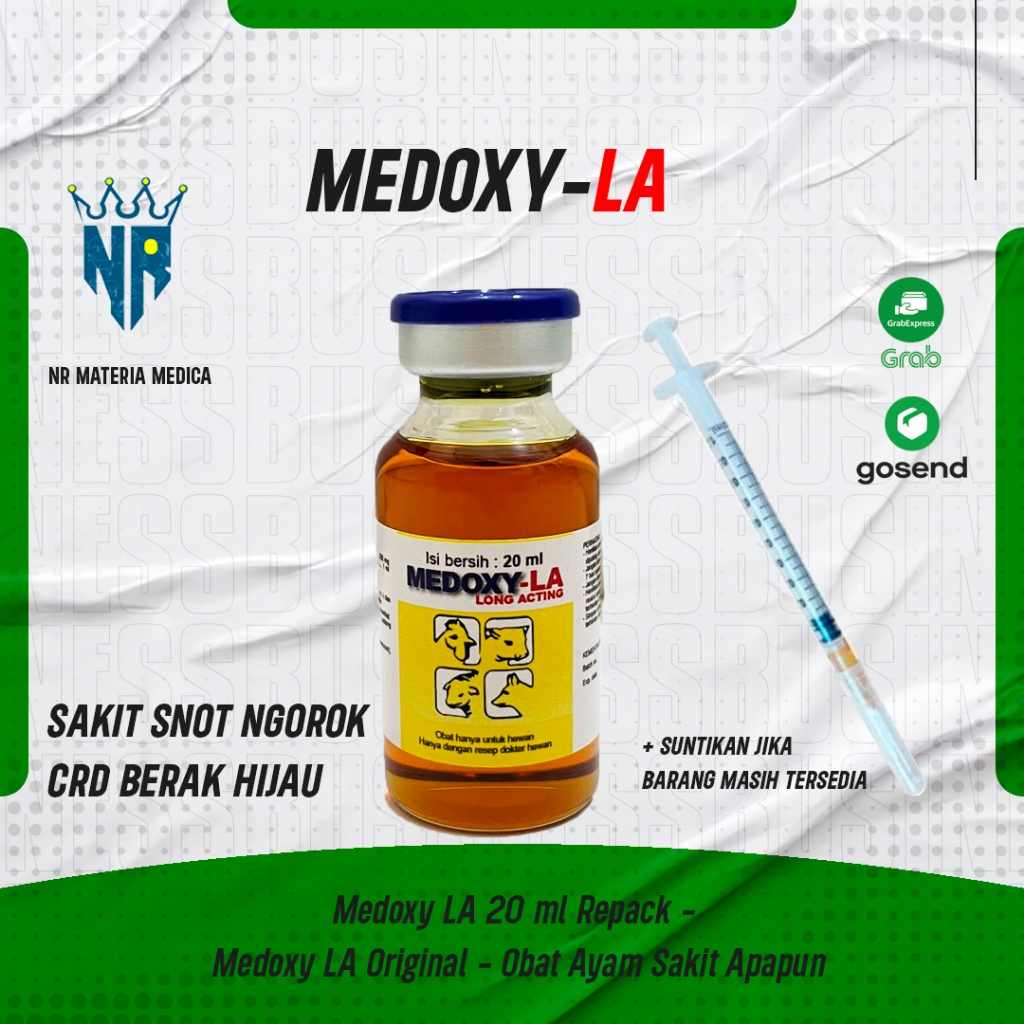 Medoxy LA 20 ml Repack - Medoxy LA Original - Obat Ayam Sakit Apapun