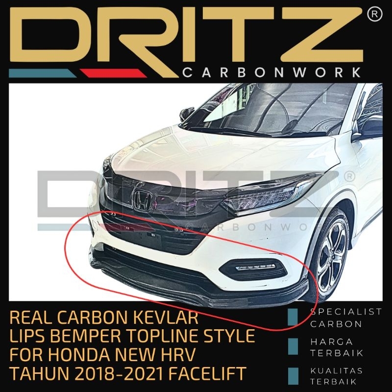 Carbon Kevlar Lips Bemper depanmodel Topline Style
For Honda HRV 2018-2021 facelift