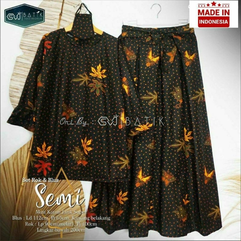 SETELAN WANITA BATIK KONDANGAN MODERN TERBARU DEWASA SETELAN BLOUSE ROK KOMBINASI ONE SET WANITA FOR