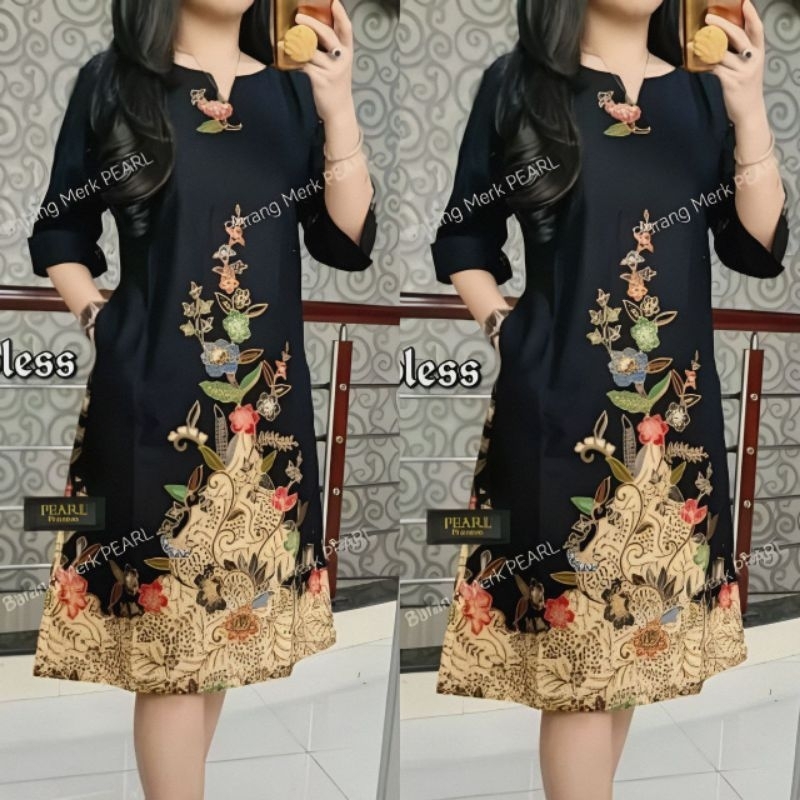 DRESS BATIK WANITA ELEGAN ATASAN OUTFIT PREMIUM||TUNIK UNGGUL JAYA|TUNIK PREMIUM||TUNIK BATIK KEKINI