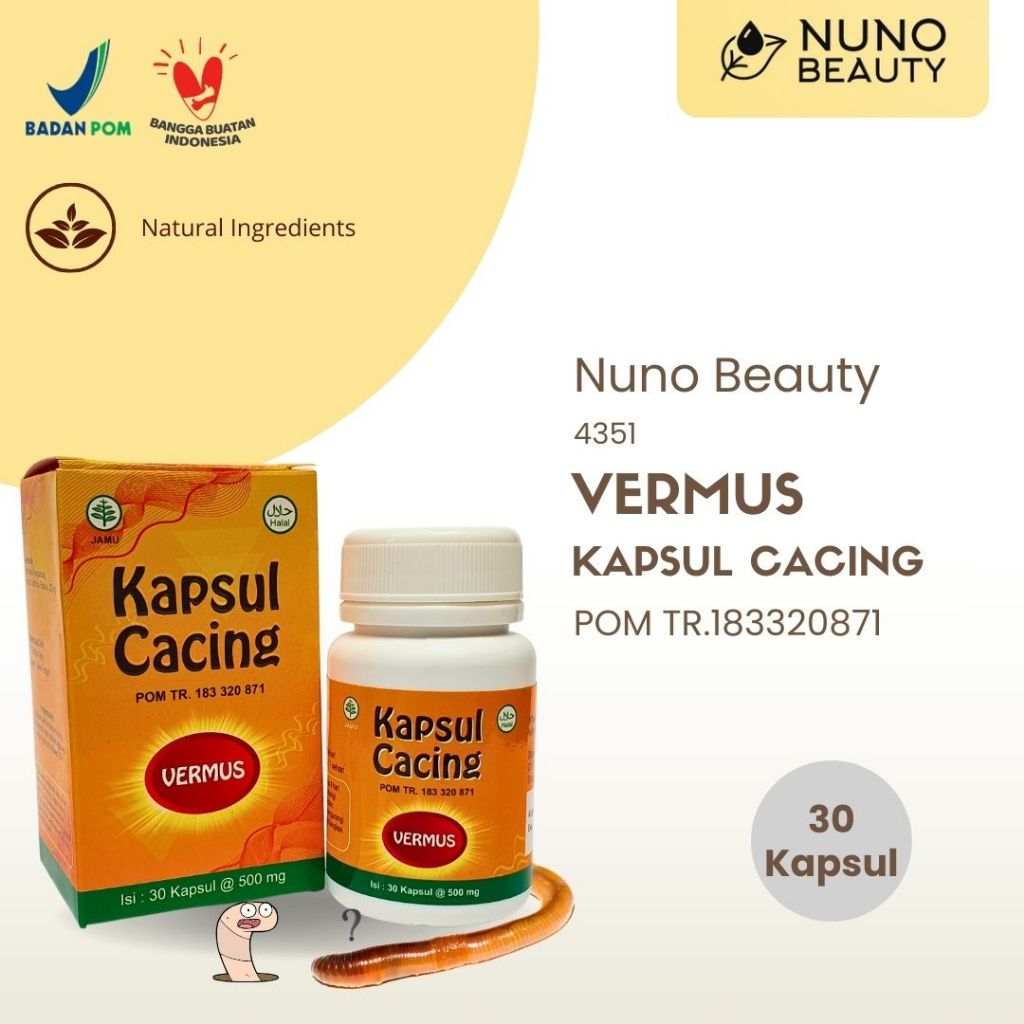 Kapsul Cacing Vermus Kapsul Isi 30 / Kapsul Penurun Demam / Obat Tipes /  Kapsul Vermus