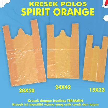 Kantong Kresek Polos Spirit Orange 1 Kg / Kresek Kiloan Warna