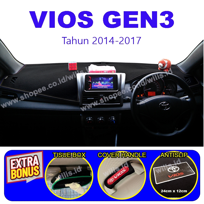 Alas Dashboard Mobil Vios gen 3 Hiasan Dasbor Cover Dasboard Pelindung Dashboard