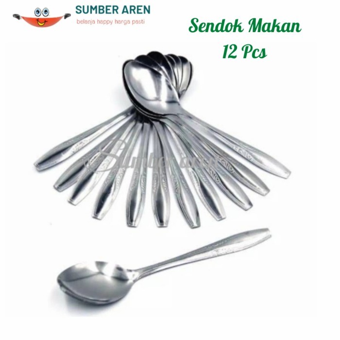 Sendok Makan stainless lusinan Tebal Polos Alat Makan Stainless steel / Sendok Makan Sendok Stainles