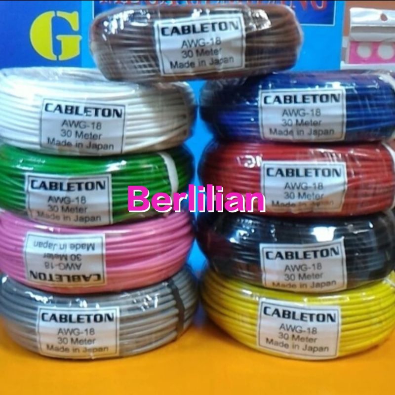 Kabel Awg18 Besar Panjang 30meter Serabut Tembaga Putih / Kabel Awg 18