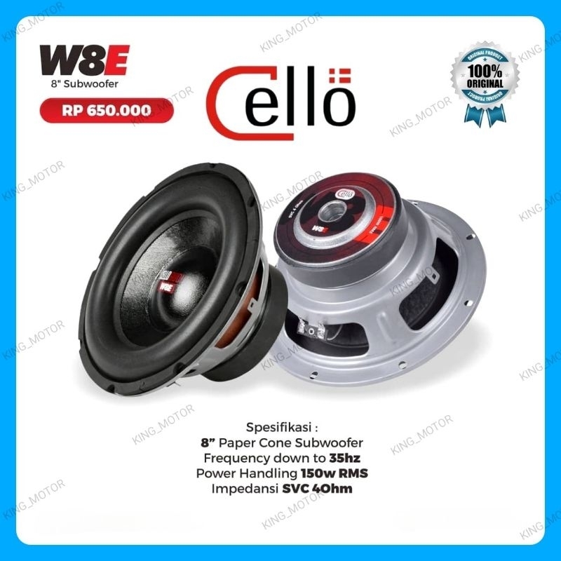 Subwoofer 8 inch SVC Cello W8E