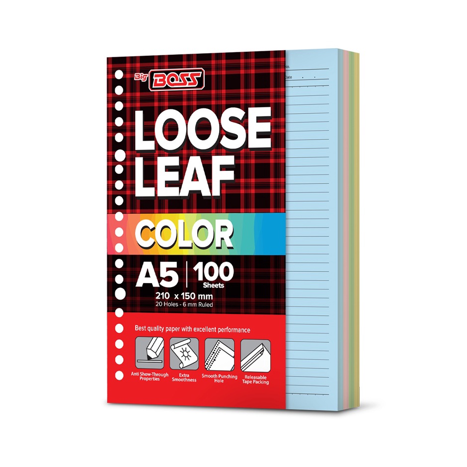 

Diskon sd 7 BigBoss Loose Leaf A5 Warna Rainbow 1 Lembar Kertas Binder