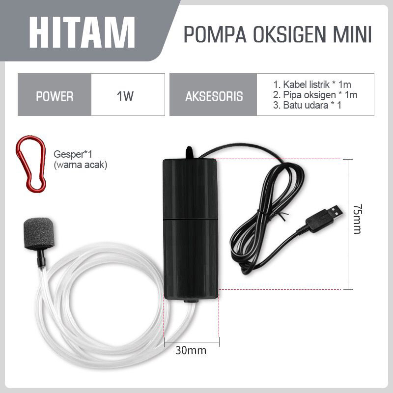 Aerator USB Pompa Oksigen Mini Aquarium Fish Tank Oxygenator / pompa akuarium oxygen oksigen airator