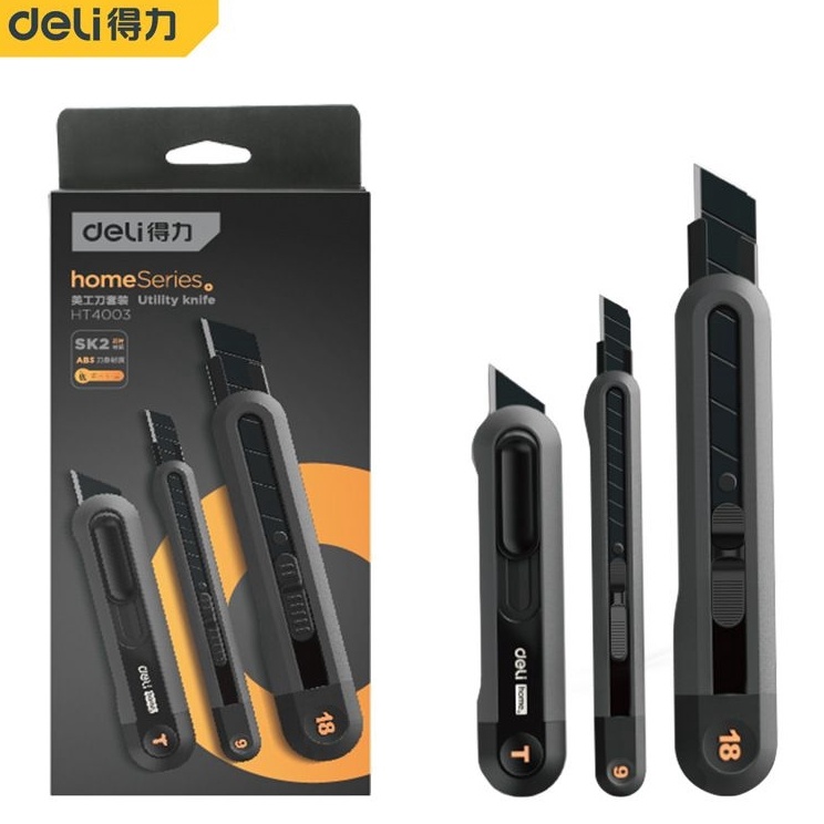 

Grosir Bermutu Deli cutter black blade HOME EDITION 1 set 3pcs