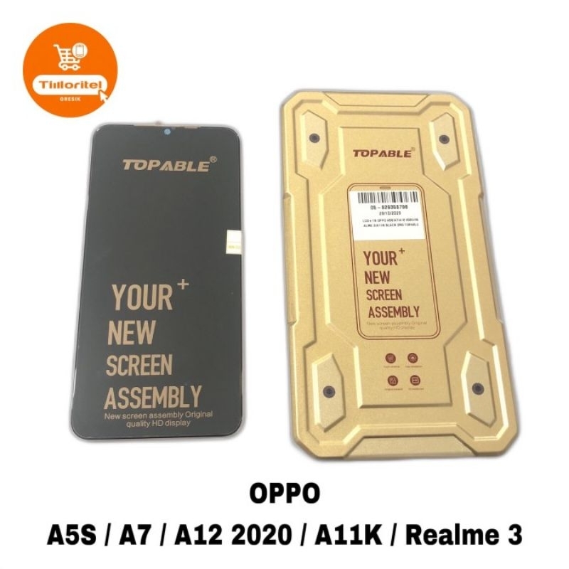 lcd touchscreen oppo a5s, a7, a12, realme topable/pozi original1000%