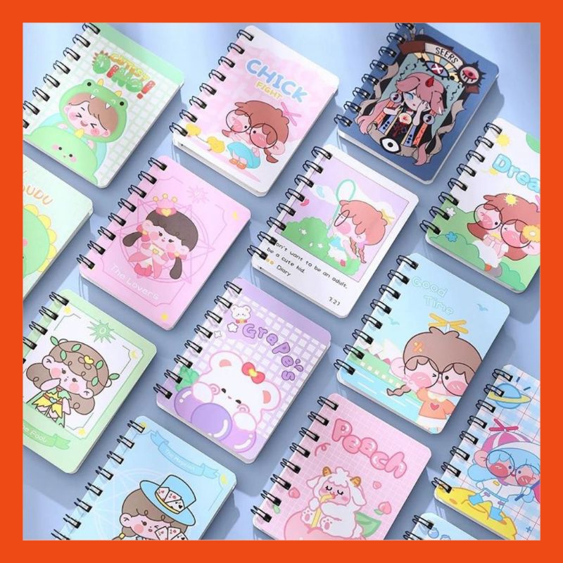 

Bism Notebook Ring Motif A7 Note Book Isi 80 Lembar Buku Memo Kecil Spiral Mini Kartun Buku Catatan Pocket Note